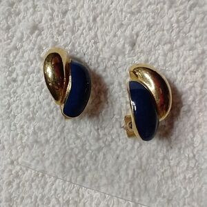 Goldtone blue post earrings